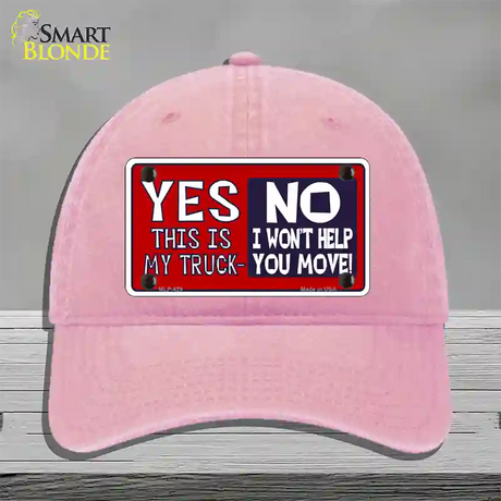 Yes This Is My Truck Novelty License Plate Hat Unconstructed Cotton / Pink