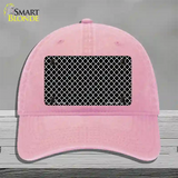 Black White Quatrefoil Novelty License Plate Hat Unconstructed Cotton / Pink