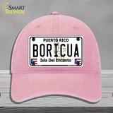 Boricua Puerto Rico Novelty License Plate Hat Unconstructed Cotton / Pink