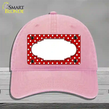 Scallop Red White Polka Dot Novelty License Plate Hat Unconstructed Cotton / Pink