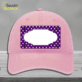 Scallop Purple White Polka Dot Novelty License Plate Hat Unconstructed Cotton / Pink