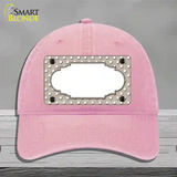 Scallop Tan White Polka Dot Novelty License Plate Hat Unconstructed Cotton / Pink