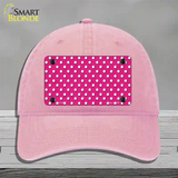 Pink Polka Dot Novelty License Plate Hat Unconstructed Cotton / Pink