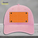 Orange Polka Dot Novelty License Plate Hat Unconstructed Cotton / Pink