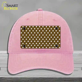 Brown Polka Dot Novelty License Plate Hat Unconstructed Cotton / Pink