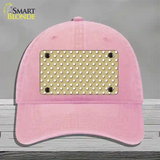 Gold Polka Dot Novelty License Plate Hat Unconstructed Cotton / Pink