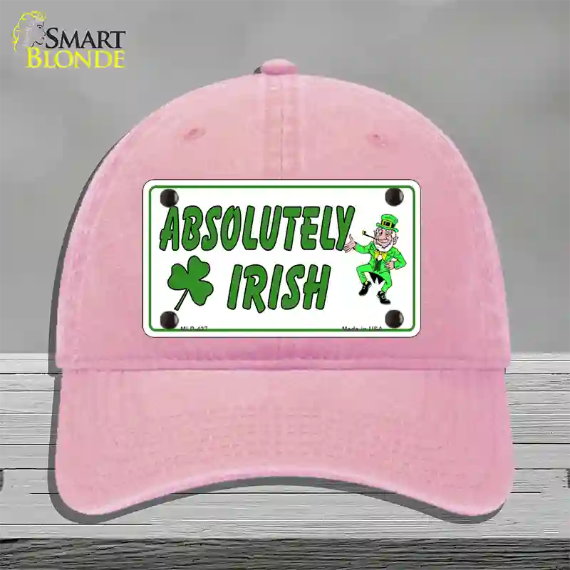 Absolutely Irish Novelty License Plate Hat Unconstructed Cotton / Pink