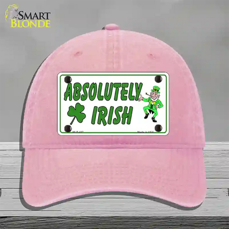 Absolutely Irish Novelty License Plate Hat Unconstructed Cotton / Pink