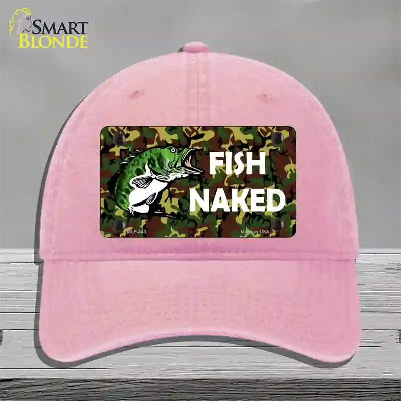 Fish Naked Novelty License Plate Hat Unconstructed Cotton / Pink