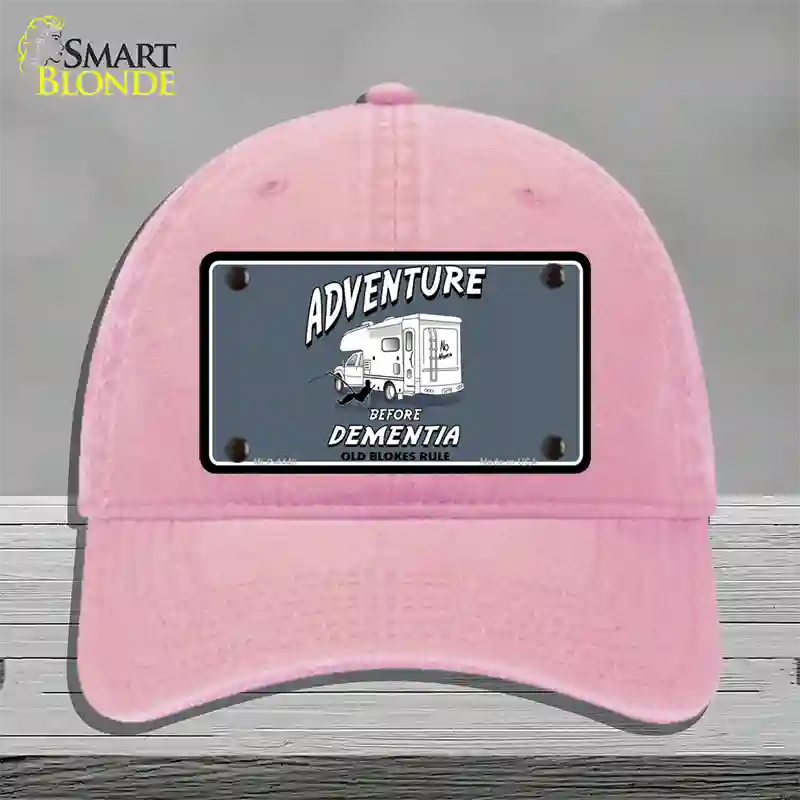 Adventure Before Dementia Novelty License Plate Hat Unconstructed Cotton / Pink