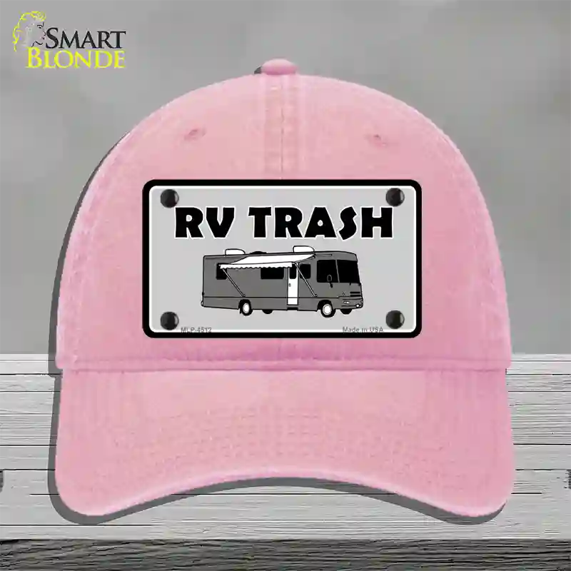 RV Trash Aluminum Automotive Novelty License Plate Hat Unconstructed Cotton / Pink