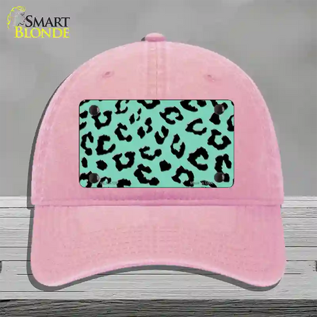 Mint Black Cheetah Novelty License Plate Hat Unconstructed Cotton / Pink