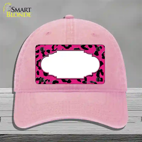 Pink Black Cheetah Scallop Novelty License Plate Hat Unconstructed Cotton / Pink