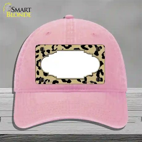 Gold Black Cheetah Scallop Novelty License Plate Hat Unconstructed Cotton / Pink