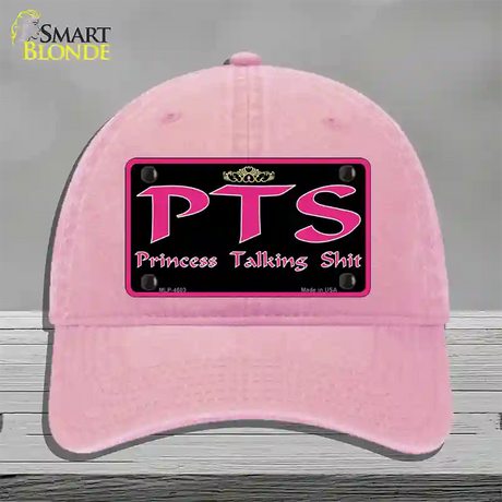 P.T.S. Novelty License Plate Hat Unconstructed Cotton / Pink