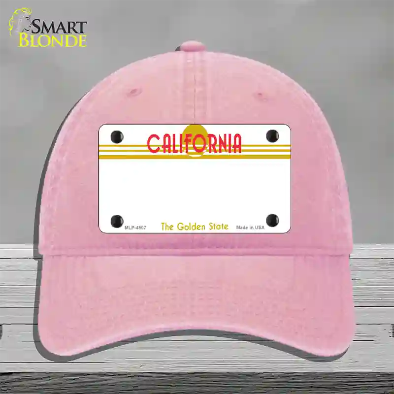 California Golden State Plate State Blank Novelty License Plate Hat Unconstructed Cotton / Pink