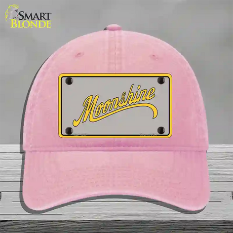 Moonshine Novelty License Plate Hat Unconstructed Cotton / Pink