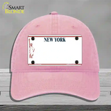 New York State Blank Novelty License Plate Hat Unconstructed Cotton / Pink