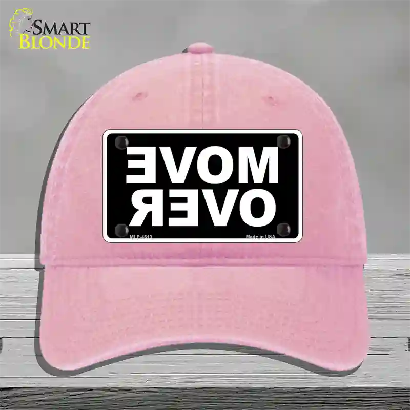 Move Over Black Novelty License Plate Hat Unconstructed Cotton / Pink