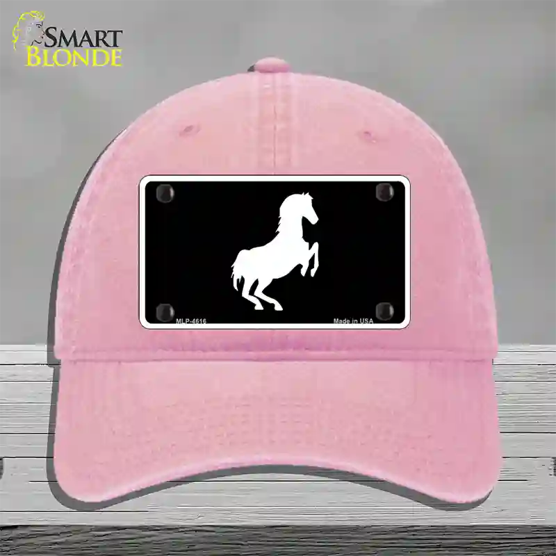 Horse Novelty License Plate Hat Unconstructed Cotton / Pink