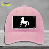 Horse Prancing Novelty License Plate Hat Unconstructed Cotton / Pink