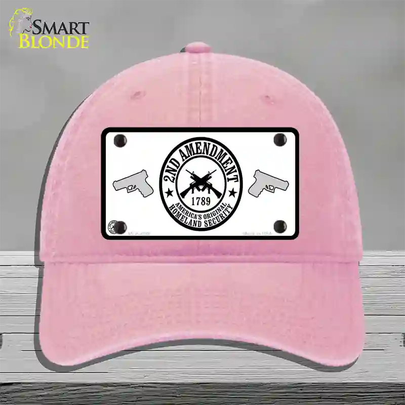 2nd Amendment Novelty License Plate Hat Unconstructed Cotton / Pink