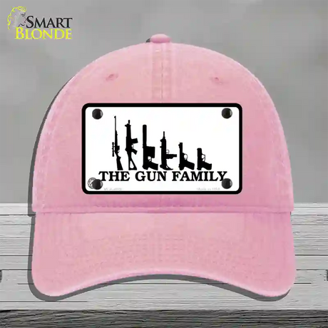 The Gun Family Novelty License Plate Hat Unconstructed Cotton / Pink