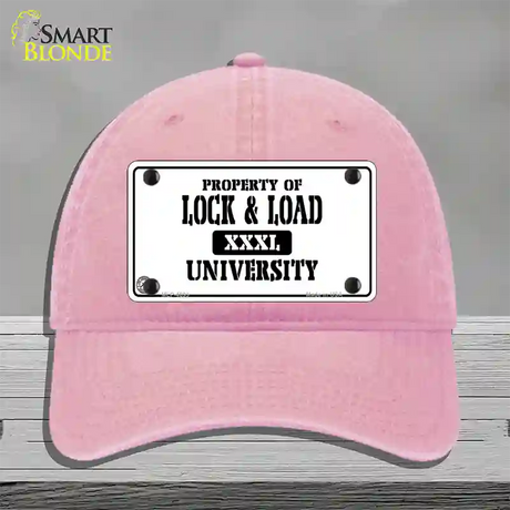 Lock And Load Novelty License Plate Hat Unconstructed Cotton / Pink