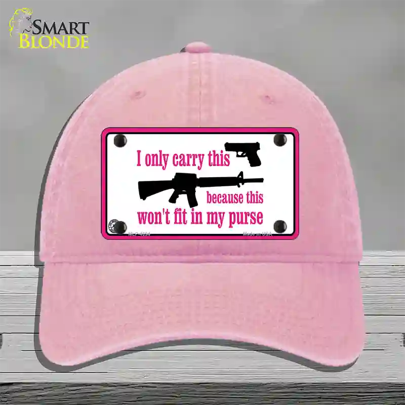 I Carry This Gun Novelty License Plate Hat Unconstructed Cotton / Pink