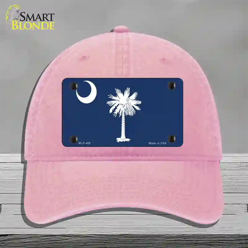 South Carolina State Flag Novelty License Plate Hat Unconstructed Cotton / Pink