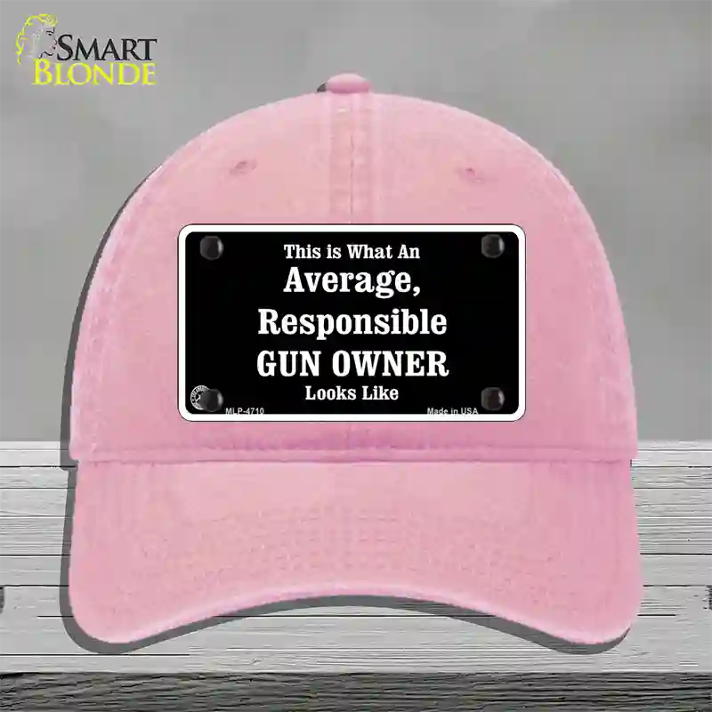 Average Gun Owner Novelty License Plate Hat Unconstructed Cotton / Pink