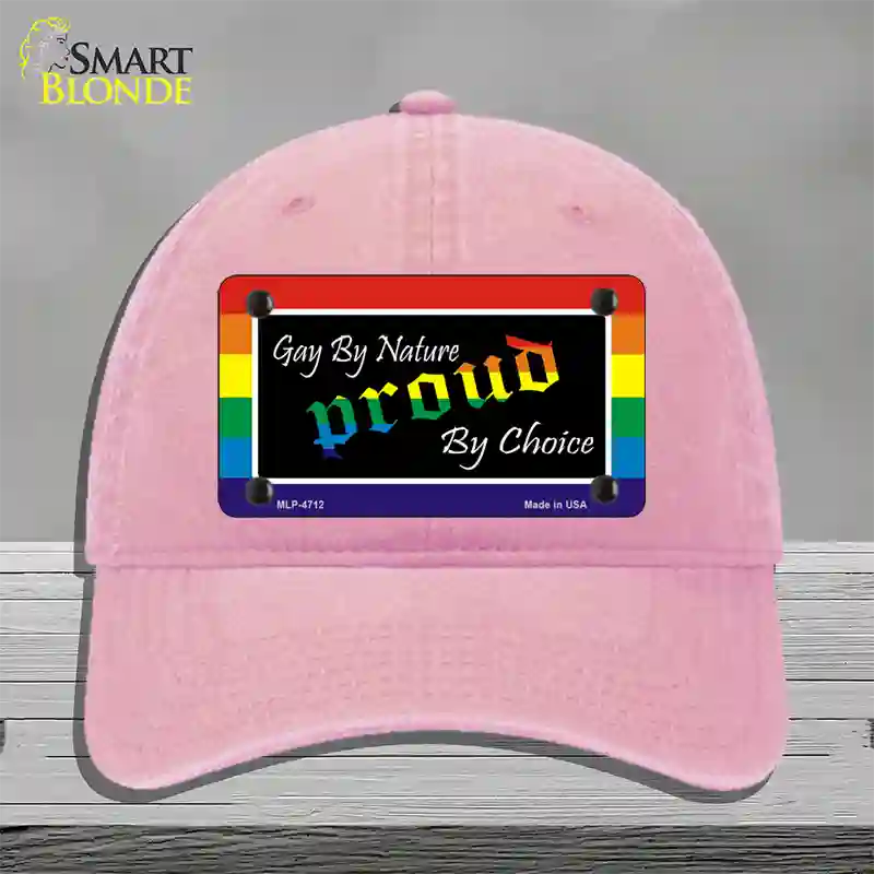 Gay By Nature Novelty License Plate Hat Unconstructed Cotton / Pink