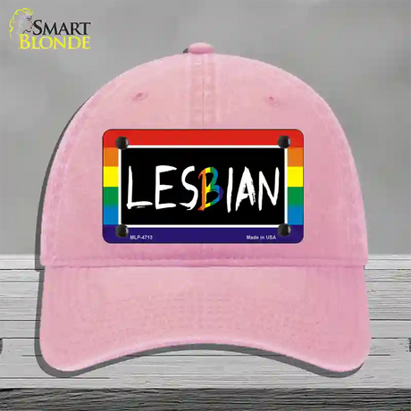 Lesbian Novelty License Plate Hat Unconstructed Cotton / Pink