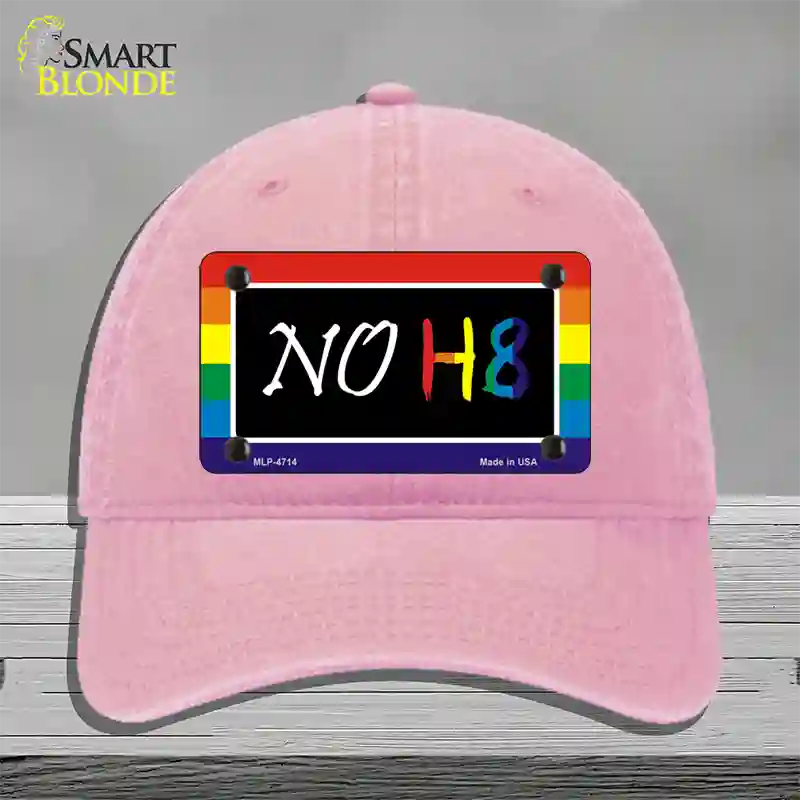 NO H8 Novelty License Plate Hat Unconstructed Cotton / Pink