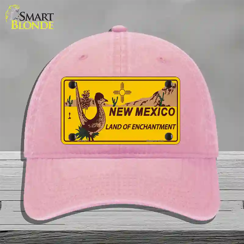 Roadrunner New Mexico Novelty License Plate Hat Unconstructed Cotton / Pink