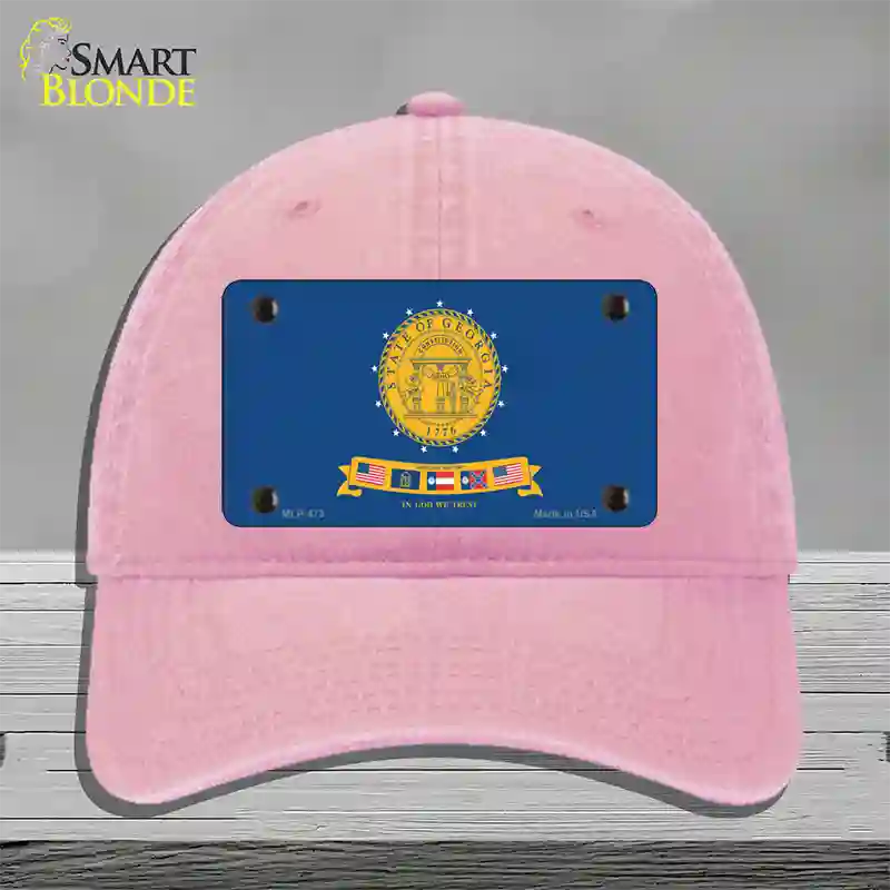 Georgia State Seal Novelty License Plate Hat Unconstructed Cotton / Pink