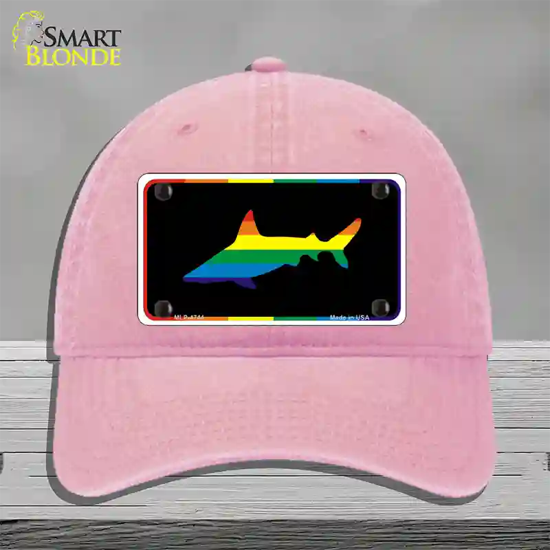 Shark Novelty License Plate Hat Unconstructed Cotton / Pink