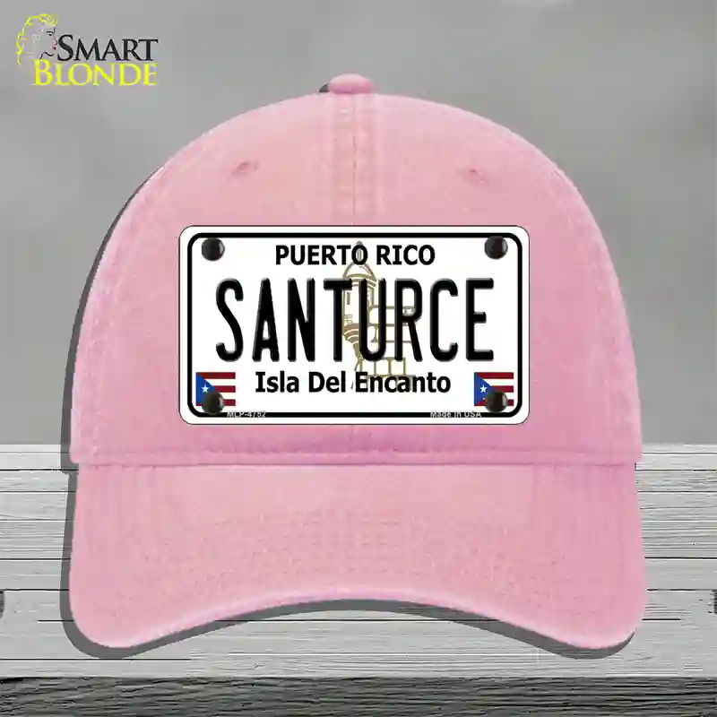 Santurce Puerto Rico Novelty License Plate Hat Unconstructed Cotton / Pink