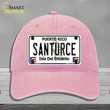 Santurce Puerto Rico Novelty License Plate Hat Unconstructed Cotton / Pink