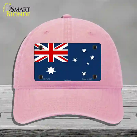 Australia Flag Novelty License Plate Hat Unconstructed Cotton / Pink