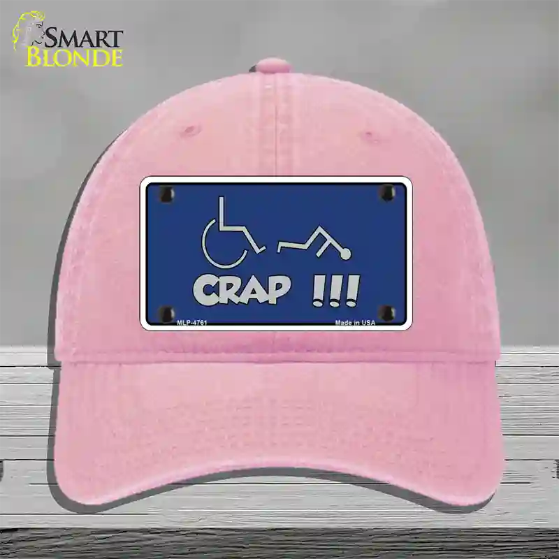 Handicap Crap Logo Novelty License Plate Hat Unconstructed Cotton / Pink