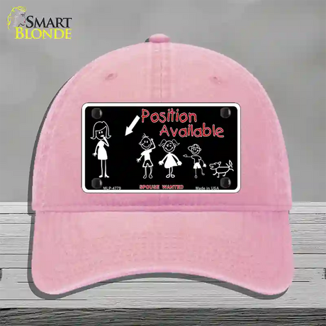 Position Available Male Novelty License Plate Hat Unconstructed Cotton / Pink