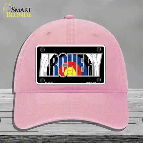 Archery Novelty License Plate Hat Unconstructed Cotton / Pink