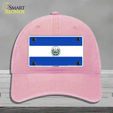 El Salvador Flag Novelty License Plate Hat Unconstructed Cotton / Pink