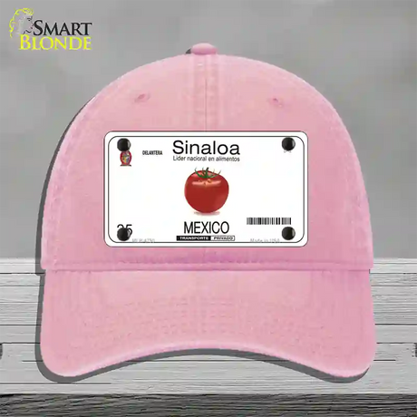 Sinaloa Mexico Novelty License Plate Hat Unconstructed Cotton / Pink