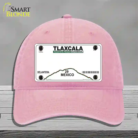 Tlaxcala Mexico Novelty License Plate Hat Unconstructed Cotton / Pink