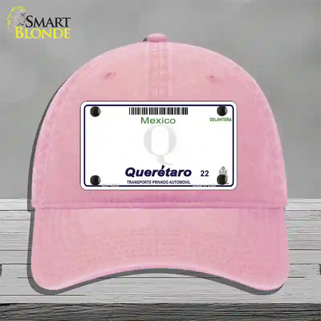 Queretaro Mexico Blank Novelty License Plate Hat Unconstructed Cotton / Pink