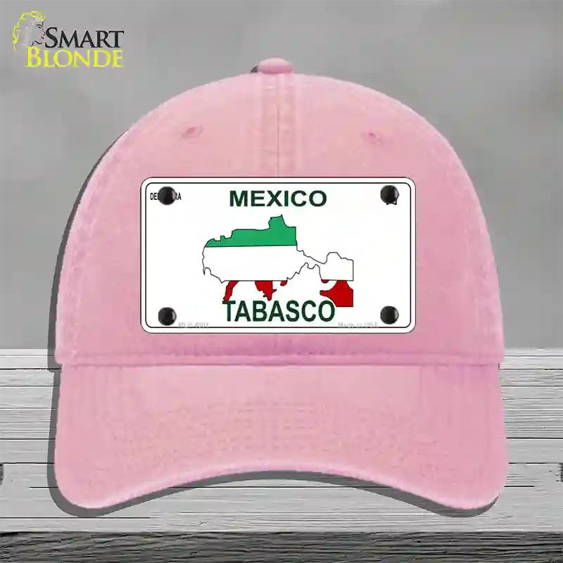 Tabasco Mexico Novelty License Plate Hat Unconstructed Cotton / Pink