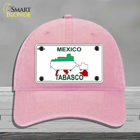 Tabasco Mexico Novelty License Plate Hat Unconstructed Cotton / Pink