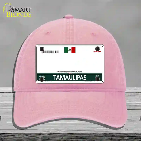 Tamaulipas Mexico Blank Novelty License Plate Hat Unconstructed Cotton / Pink